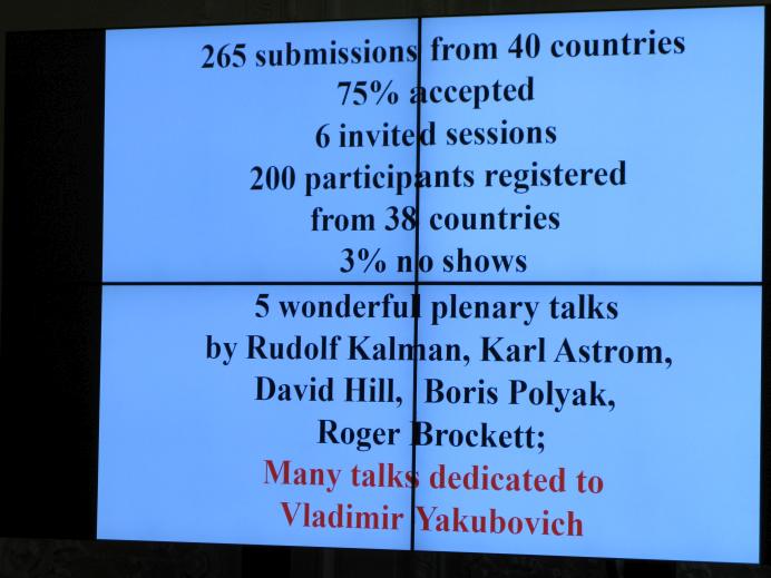 Статистика по конференции MICNON 2015 (представлена А.Л. Фрадковым).